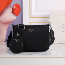 Load image into Gallery viewer, Re-Nylon and Saffiano leather shoulder bag