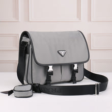 Load image into Gallery viewer, Re-Nylon and Saffiano large strapped shoulder bag