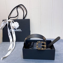 Load image into Gallery viewer, CC Plain Calfskin, Metal Monogram & Gold Plated Belt - Müllner´s