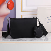 Load image into Gallery viewer, Re-Nylon and Saffiano leather shoulder bag