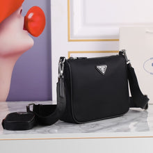 Load image into Gallery viewer, Re-Nylon and Saffiano leather shoulder bag