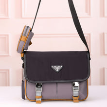 Load image into Gallery viewer, Re-Nylon and Saffiano large strapped shoulder bag
