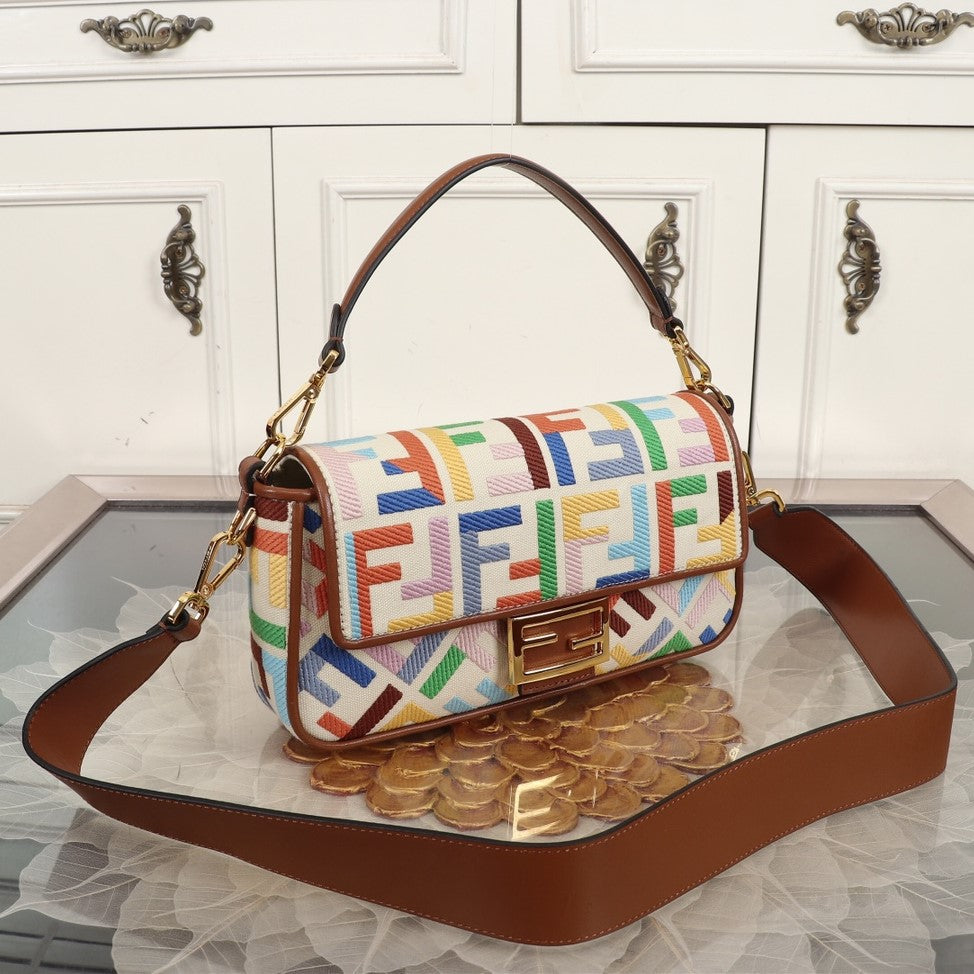 FF Color Edition Jacquard Baguette Bag